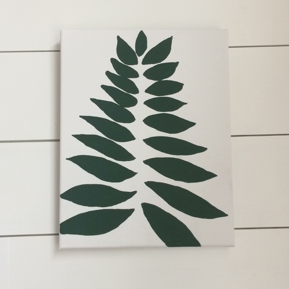 Hand painted greenery canvas wall art!